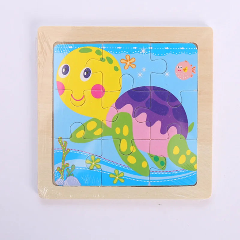 Montessori Holzpuzzle für Kinder – Kognitives Lernspielzeug mit Tier- und Verkehrsthema für 2-3 Jahre