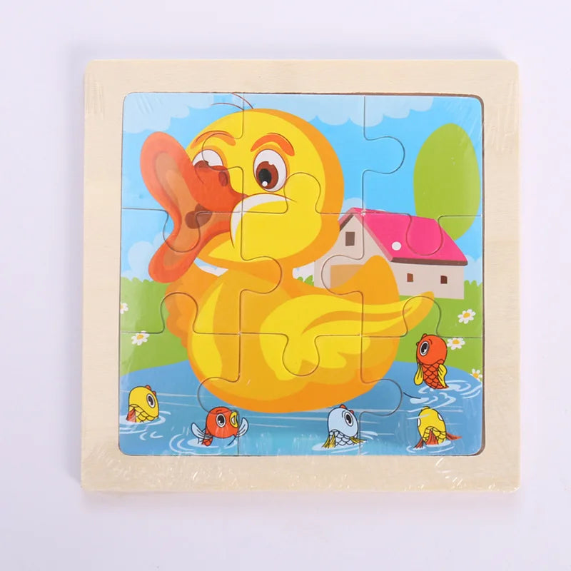Montessori Holzpuzzle für Kinder – Kognitives Lernspielzeug mit Tier- und Verkehrsthema für 2-3 Jahre