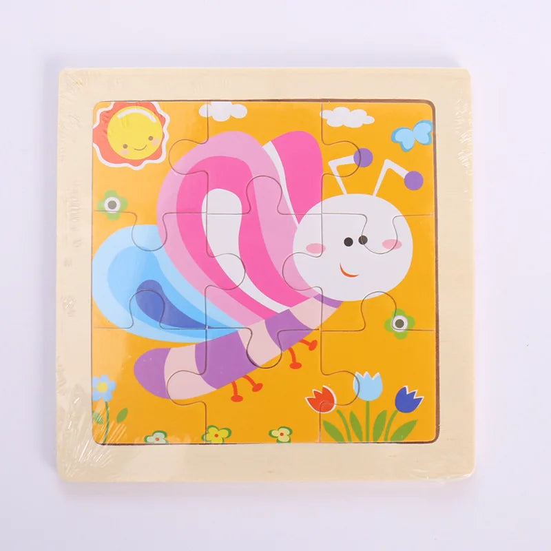 Montessori Holzpuzzle für Kinder – Kognitives Lernspielzeug mit Tier- und Verkehrsthema für 2-3 Jahre