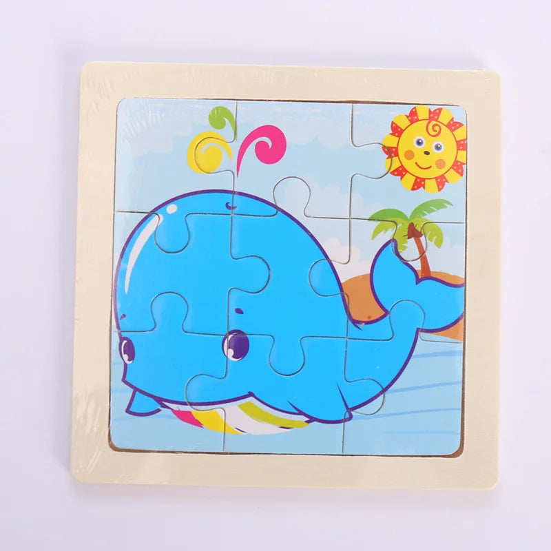 Montessori Holzpuzzle für Kinder – Kognitives Lernspielzeug mit Tier- und Verkehrsthema für 2-3 Jahre