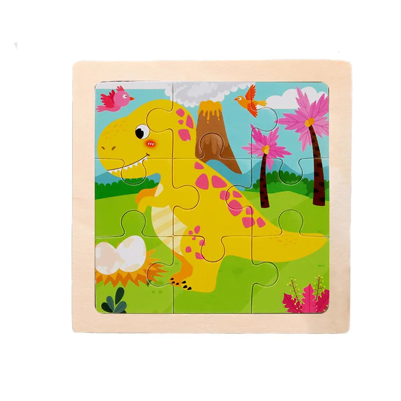 Montessori Holzpuzzle für Kinder – Kognitives Lernspielzeug mit Tier- und Verkehrsthema für 2-3 Jahre