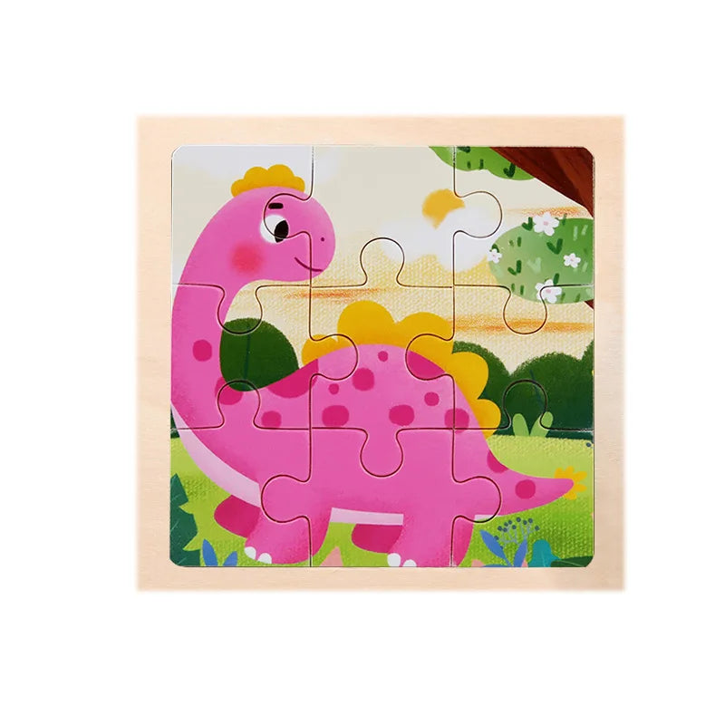 Montessori Holzpuzzle für Kinder – Kognitives Lernspielzeug mit Tier- und Verkehrsthema für 2-3 Jahre