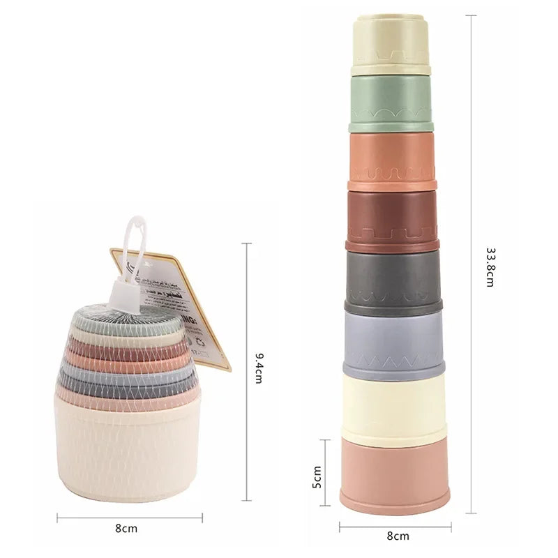 Montessori Stapelbecher für Babys – Buntes Lern- und Badespielzeug ab 6 Monaten, Nesting Cups, Frühes Entwicklungsspielzeug für Jungen & Mädchen