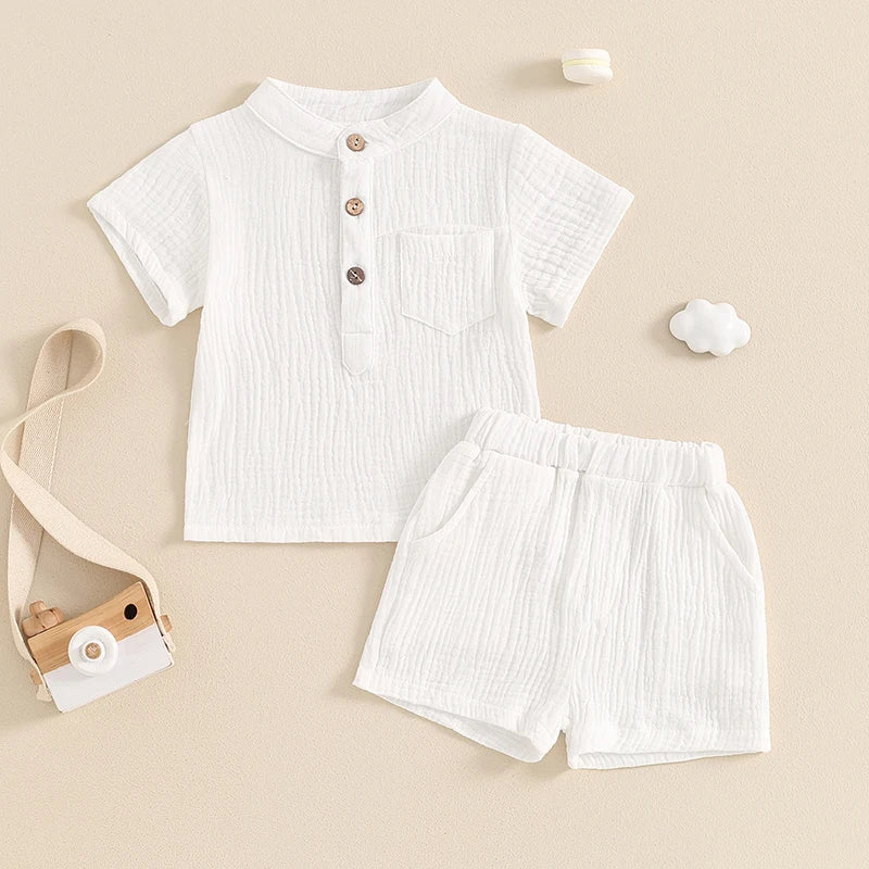 Jungen Baby-Set 0–24 Monate, 100% Baumwolle, Kurzarm