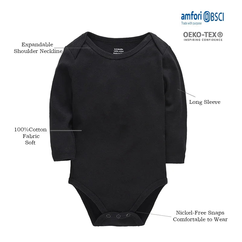 Unisex Body 0-24 Monate, 100% Baumwolle, Langarm