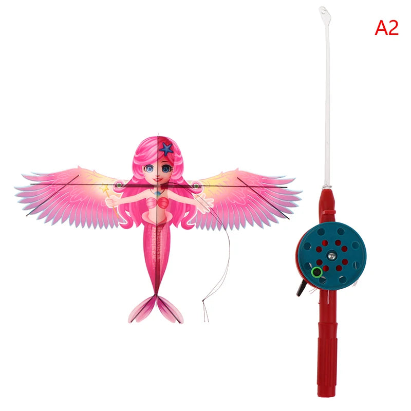 Mini-Kinder-Drachen mit Angelrute – Lustiges Outdoor-Spielzeug für Kinder