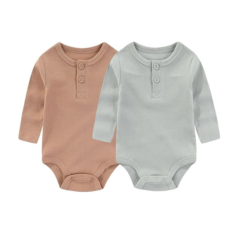 Unisex Body 0-24 Monate, 100% Baumwolle, Langarm – 2er Pack für Komfort das ganze Jahr über