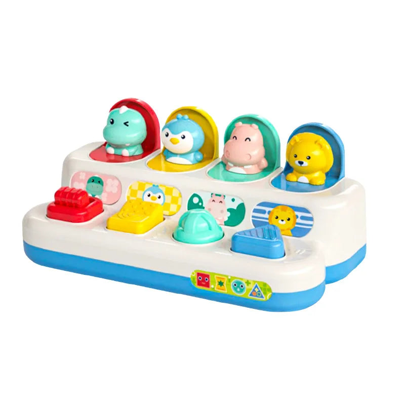 Montessori Baby Pop-up Tier Spielzeug – Pädagogisches Ursache-Effekt Spielzeug für Babys (12 Monate+)