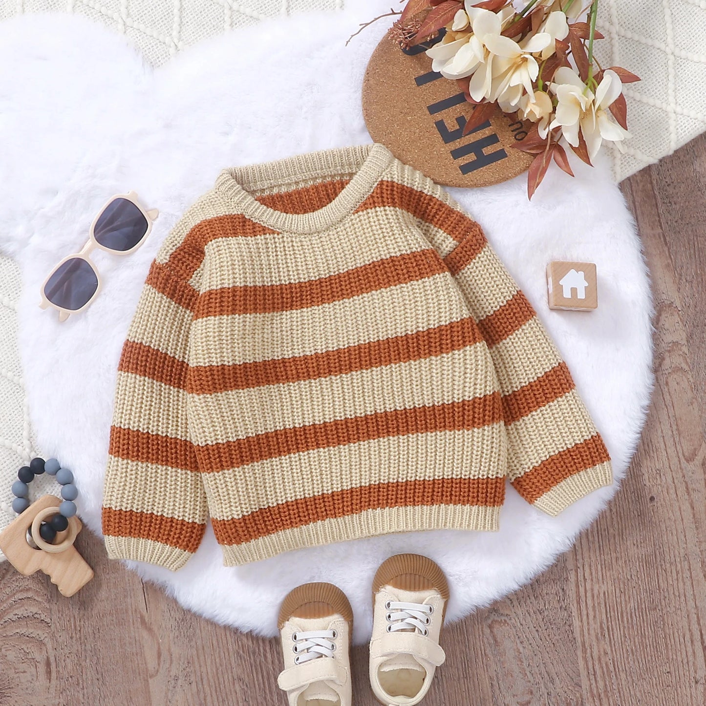 Unisex Langarm-Sweater für Babys – 6 Monate bis 3 Jahre – Bequemer Pullover für Herbst und Winter