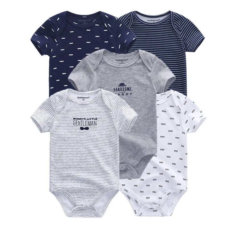 Unisex Body 0-24 Monate, 100% Baumwolle, Kurzarm, 5er Pack