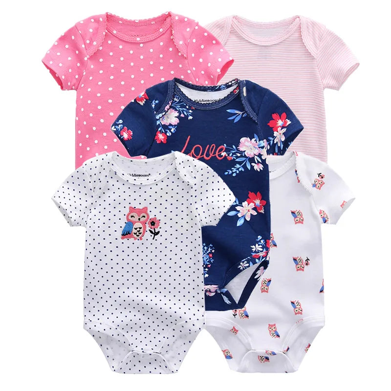 Unisex Body 0-24 Monate, 100% Baumwolle, Kurzarm, 5er Pack