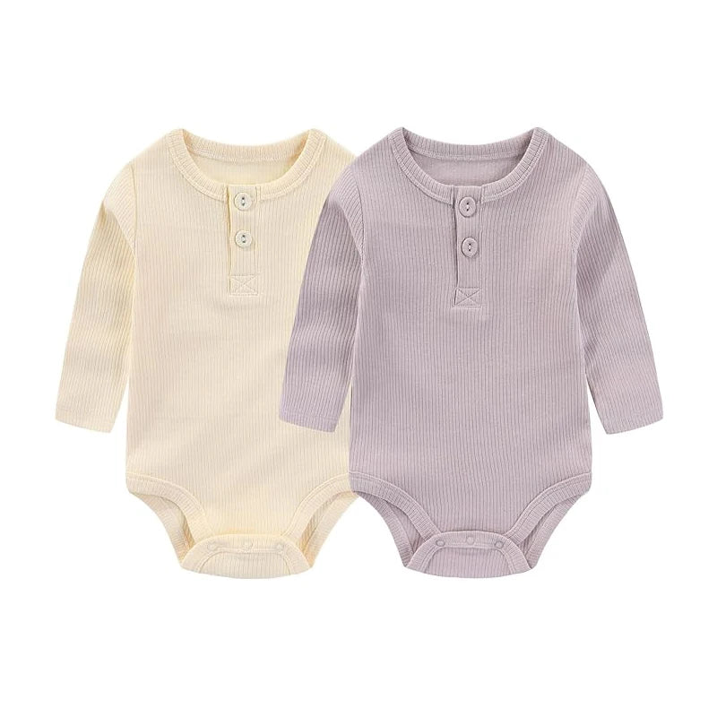 Unisex Body 0-24 Monate, 100% Baumwolle, Langarm – 2er Pack für Komfort das ganze Jahr über