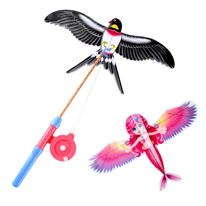 Mini-Kinder-Drachen mit Angelrute – Lustiges Outdoor-Spielzeug für Kinder