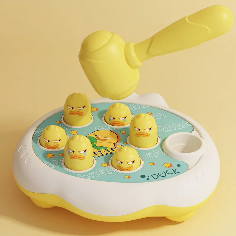 Montessori Baby Spielzeug – Ente/Frosch/Schwein Lernspielzeug mit Hammer – Lernpuzzle und Geräuschmacher für Kleinkinder (0-24 Monate)