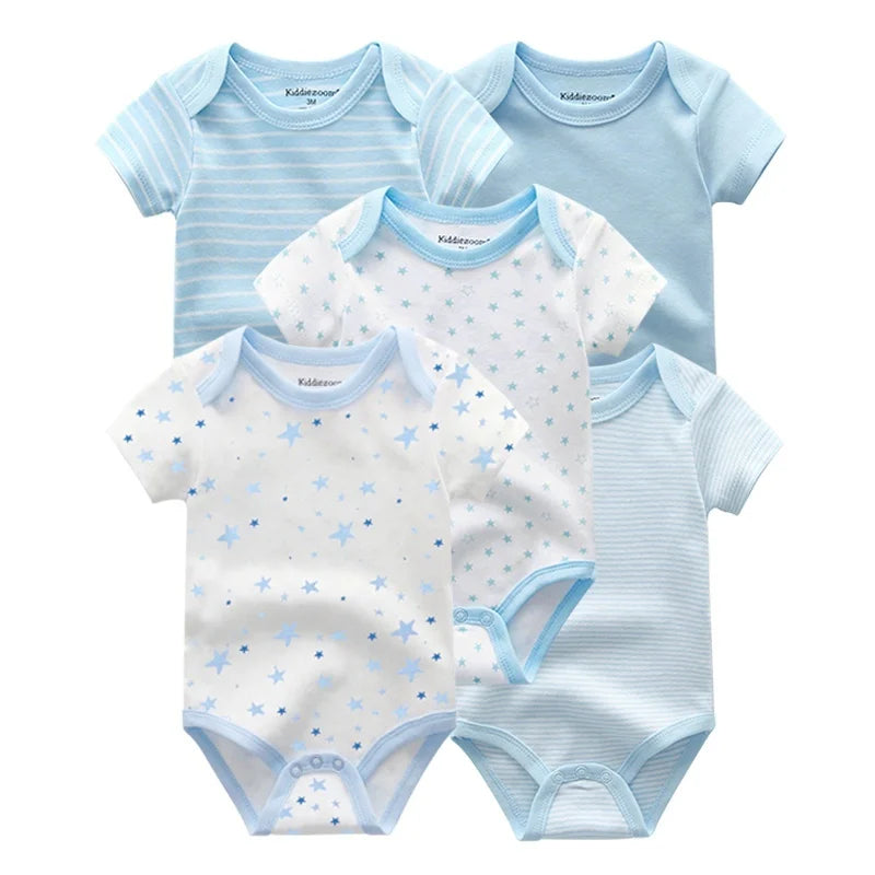 Unisex Body 0-24 Monate, 100% Baumwolle, Kurzarm, 5er Pack