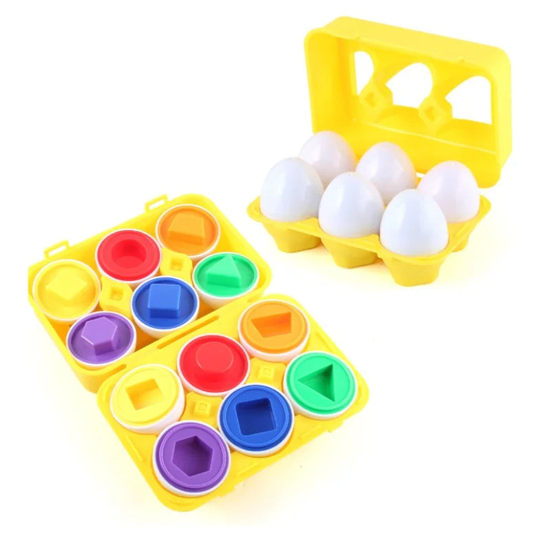 Montessori Sortier-Eier Spielzeug für Kleinkinder – Lernspiel ab 1 2 3 Jahren, Farben & Formen Sortieren, Ostergeschenk für Kinder