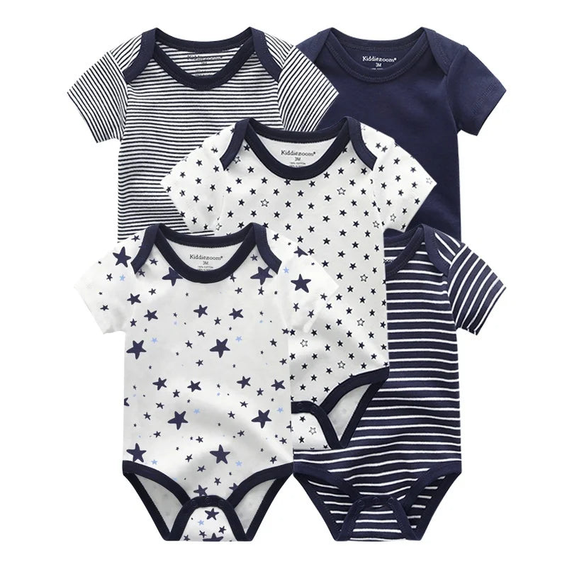 Unisex Body 0-24 Monate, 100% Baumwolle, Kurzarm, 5er Pack