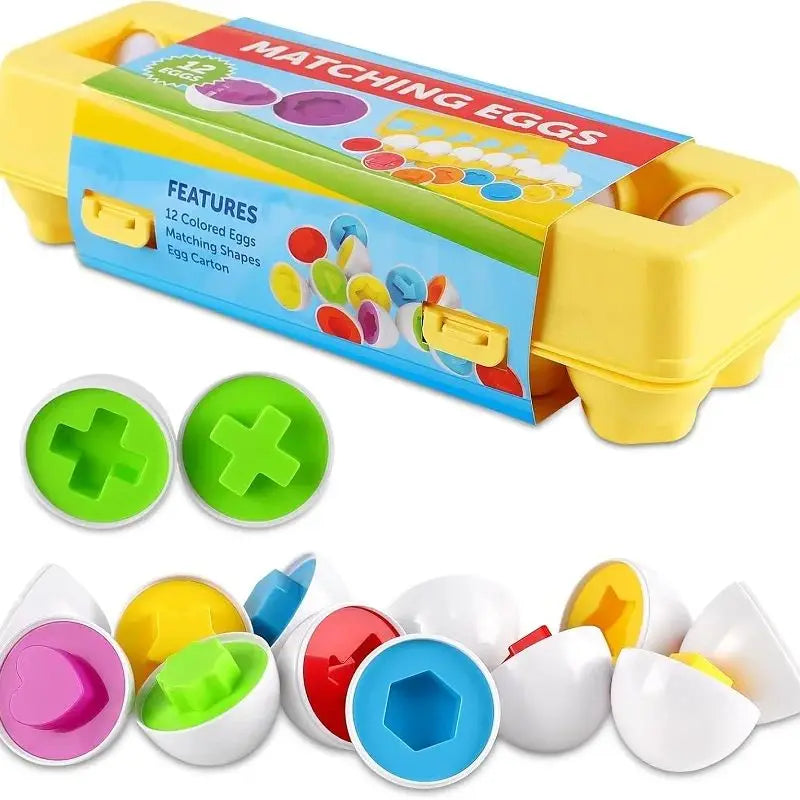 Montessori Sortier-Eier Spielzeug für Kleinkinder – Lernspiel ab 1 2 3 Jahren, Farben & Formen Sortieren, Ostergeschenk für Kinder