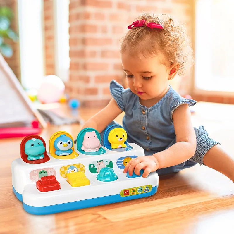 Montessori Baby Pop-up Tier Spielzeug – Pädagogisches Ursache-Effekt Spielzeug für Babys (12 Monate+)