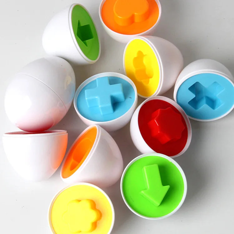 Montessori Sortier-Eier Spielzeug für Kleinkinder – Lernspiel ab 1 2 3 Jahren, Farben & Formen Sortieren, Ostergeschenk für Kinder