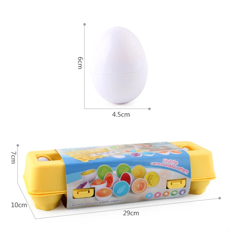 Montessori Sortier-Eier Spielzeug für Kleinkinder – Lernspiel ab 1 2 3 Jahren, Farben & Formen Sortieren, Ostergeschenk für Kinder