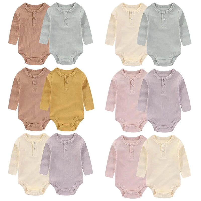 Unisex Body 0-24 Monate, 100% Baumwolle, Langarm – 2er Pack für Komfort das ganze Jahr über