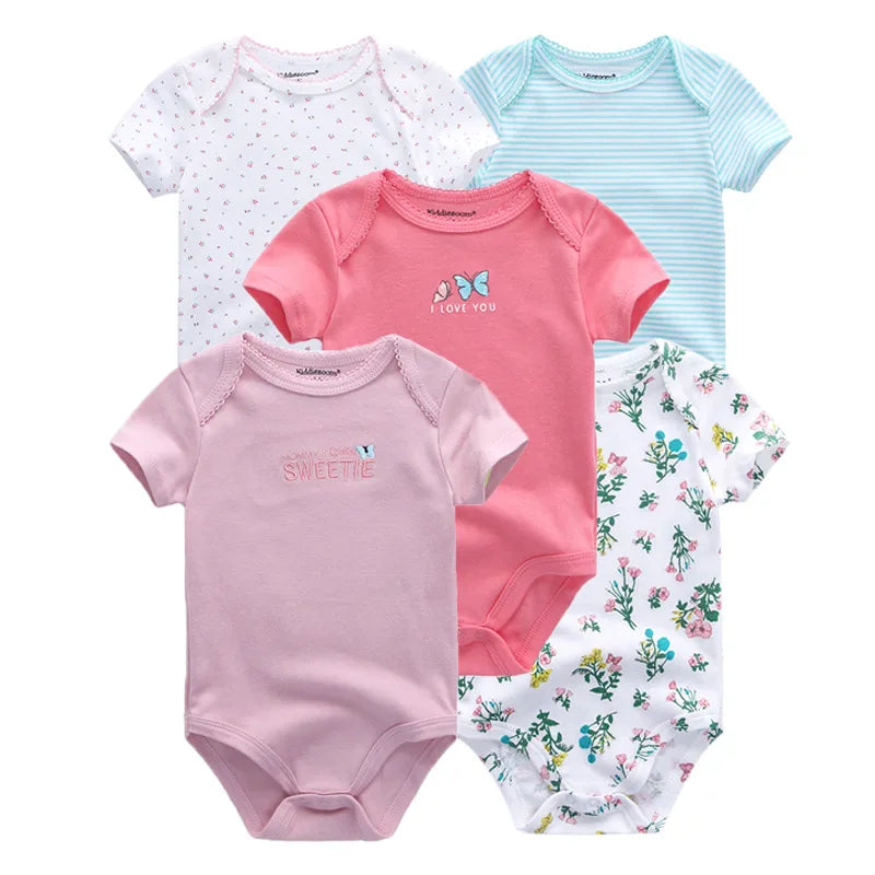 Unisex Body 0-24 Monate, 100% Baumwolle, Kurzarm, 5er Pack