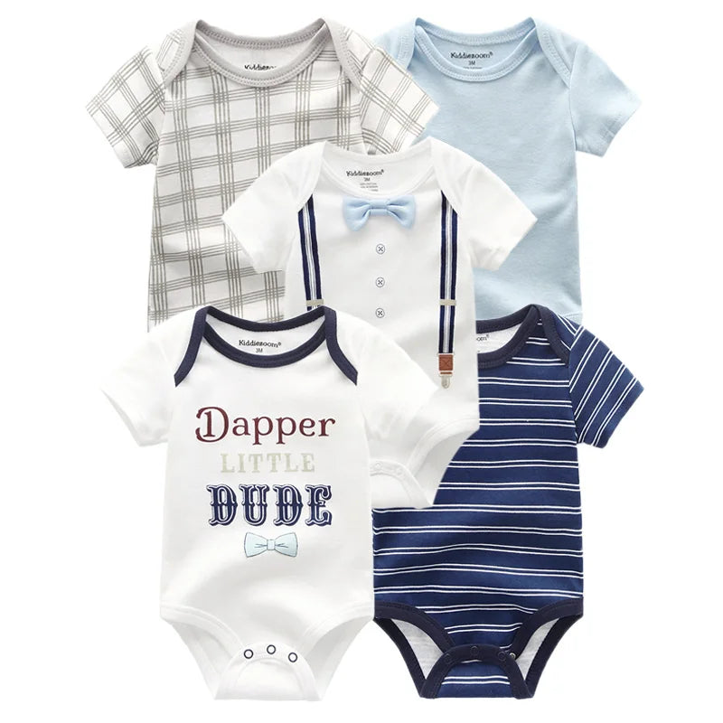 Unisex Body 0-24 Monate, 100% Baumwolle, Kurzarm, 5er Pack