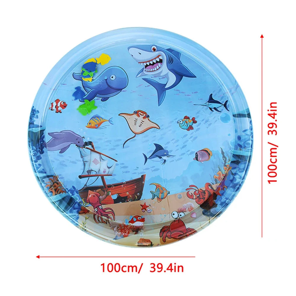Produktbeschreibung: Baby Tummy Time Wasser Spielmatte – Aufblasbare PVC Krabbelmatte für Kleinkinder