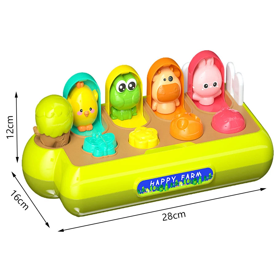 Montessori Baby Pop-up Tier Spielzeug – Pädagogisches Ursache-Effekt Spielzeug für Babys (12 Monate+)