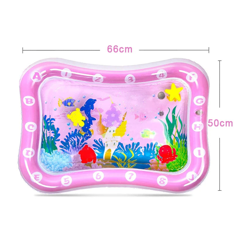 Produktbeschreibung: Baby Tummy Time Wasser Spielmatte – Aufblasbare PVC Krabbelmatte für Kleinkinder