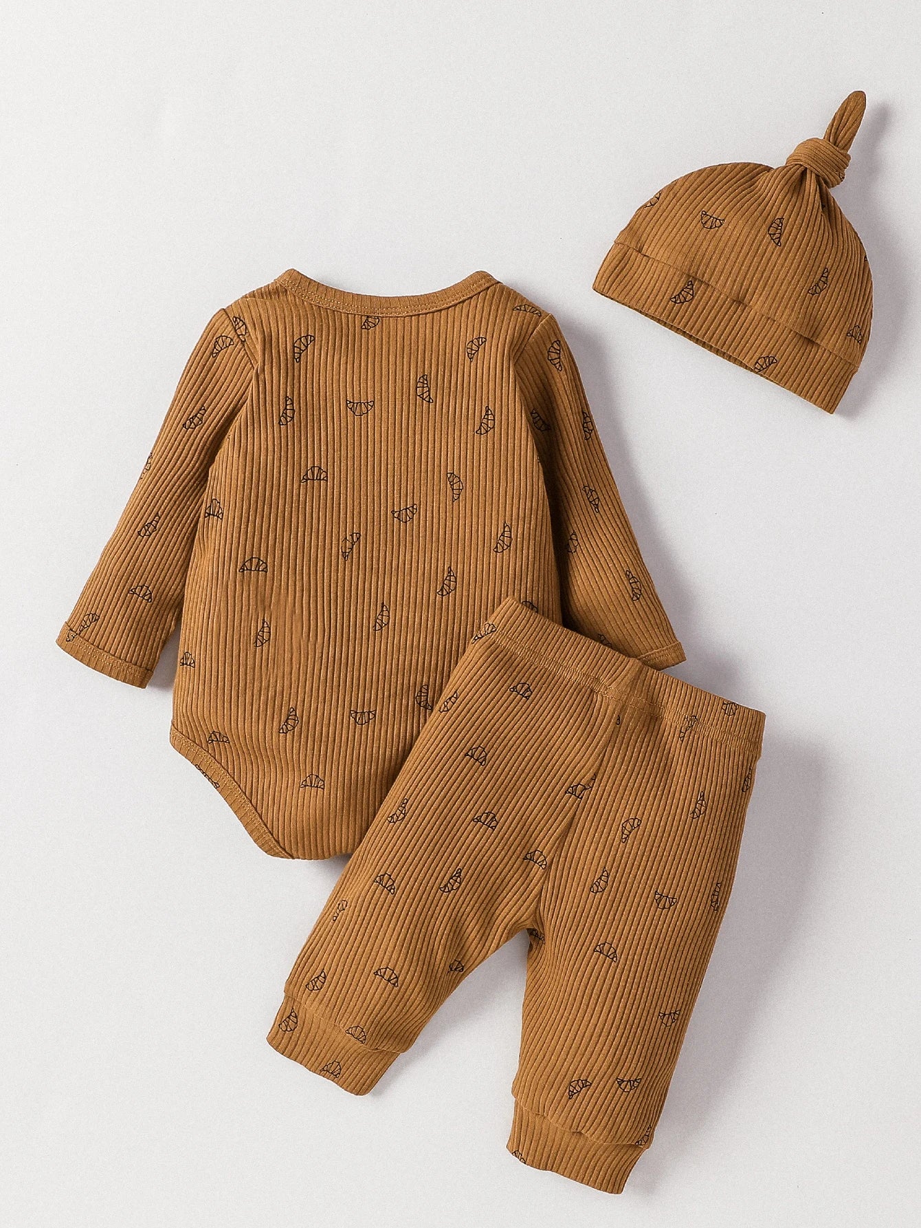 Unisex Baby-Set 0–24 Monate, 94% Baumwolle, Langarm – Inklusive Body, Hose und Mütze