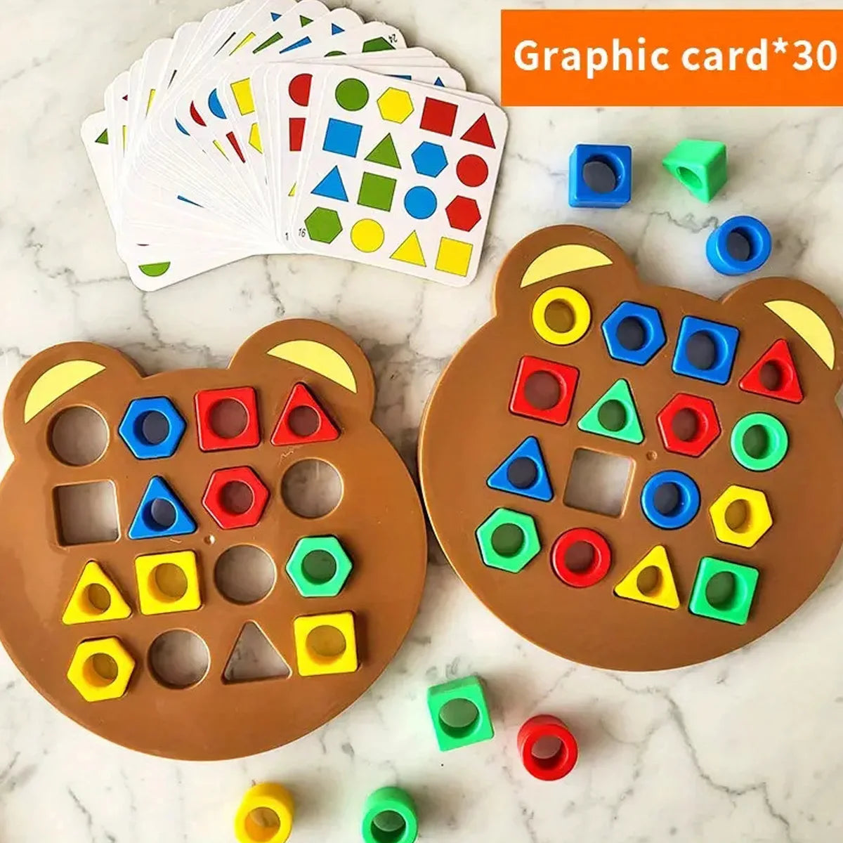 Montessori 3D Puzzle für Kinder – Geometrische Formen und Farben Lernspielzeug ab 3 Jahren, Pädagogisches Spiel zur Förderung der Feinmotorik