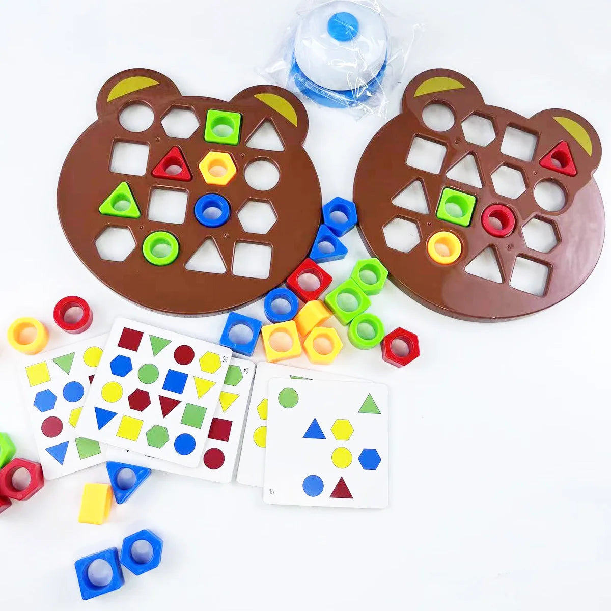 Montessori 3D Puzzle für Kinder – Geometrische Formen und Farben Lernspielzeug ab 3 Jahren, Pädagogisches Spiel zur Förderung der Feinmotorik
