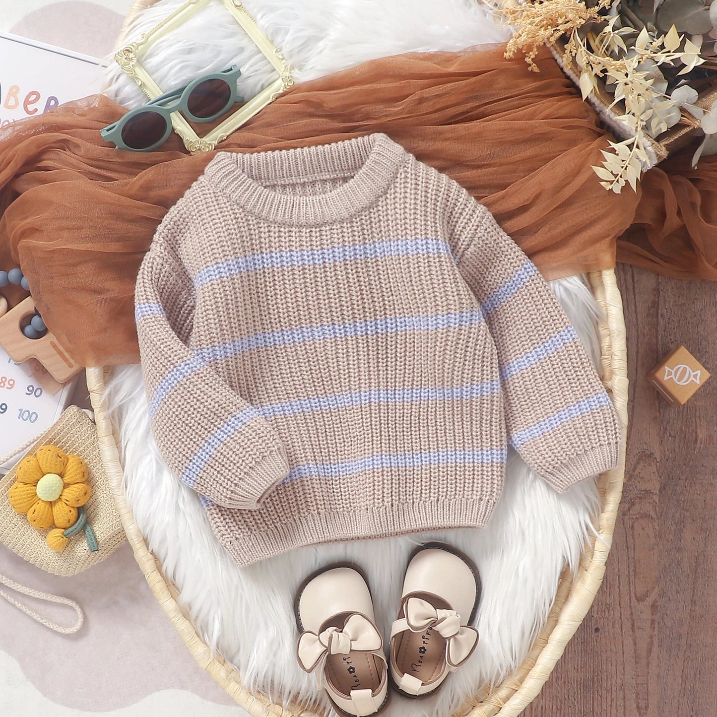 Unisex Langarm-Sweater für Babys – 6 Monate bis 3 Jahre – Bequemer Pullover für Herbst und Winter