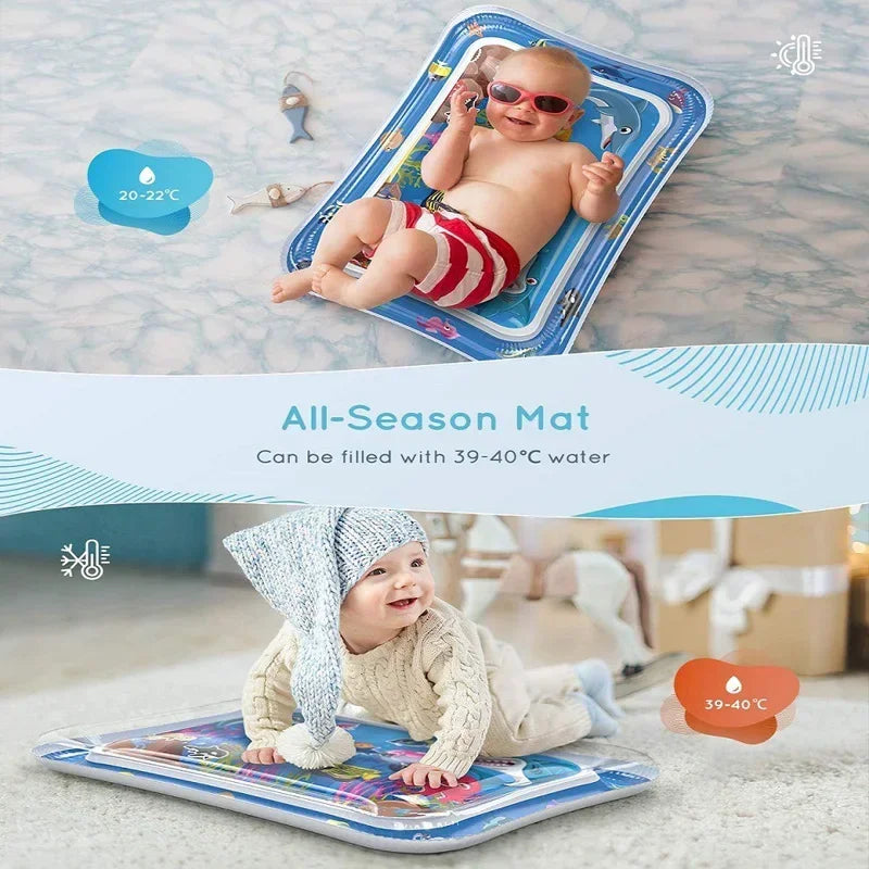 Produktbeschreibung: Baby Tummy Time Wasser Spielmatte – Aufblasbare PVC Krabbelmatte für Kleinkinder