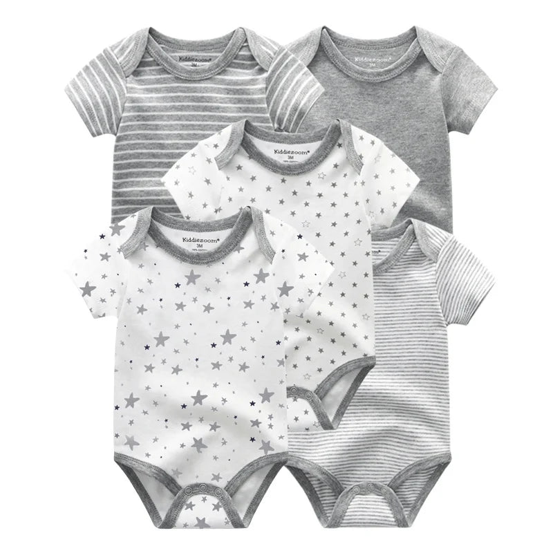 Unisex Body 0-24 Monate, 100% Baumwolle, Kurzarm, 5er Pack