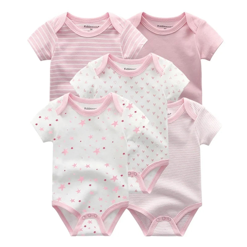 Unisex Body 0-24 Monate, 100% Baumwolle, Kurzarm, 5er Pack