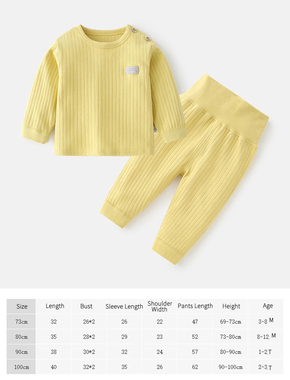 Mädchen Baby-Set von 1-3 Jahren 100% Baumwolle, Langarm