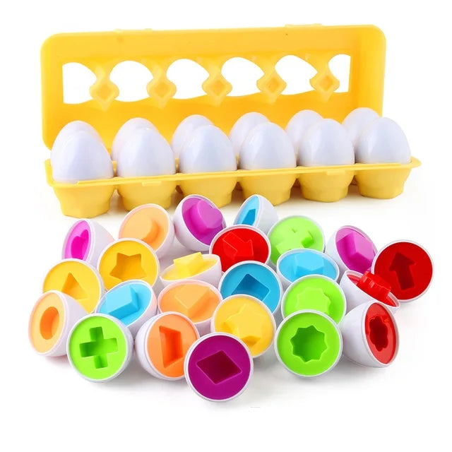 Montessori Sortier-Eier Spielzeug für Kleinkinder – Lernspiel ab 1 2 3 Jahren, Farben & Formen Sortieren, Ostergeschenk für Kinder