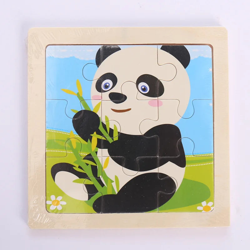 Montessori Holzpuzzle für Kinder – Kognitives Lernspielzeug mit Tier- und Verkehrsthema für 2-3 Jahre