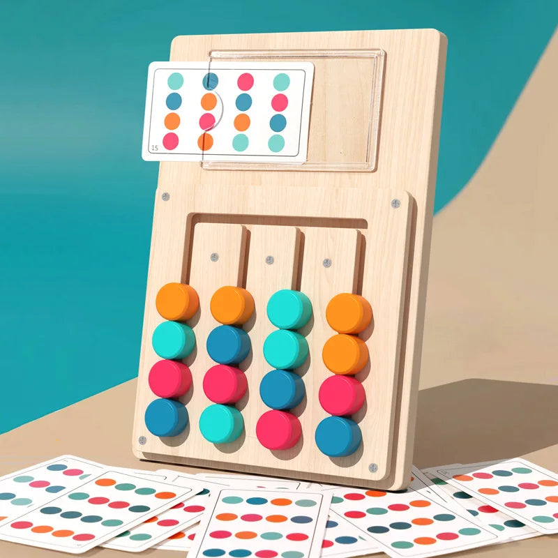 Montessori Holzspielzeug Farb- und Formpuzzle – Logik- und Denktraining, Aktivitätsbrett, Hand-Auge-Koordinationsspielzeug für Kinder