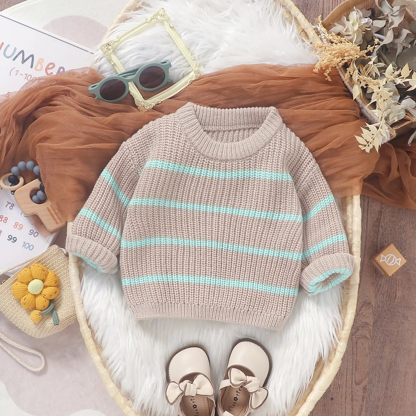 Unisex Langarm-Sweater für Babys – 6 Monate bis 3 Jahre – Bequemer Pullover für Herbst und Winter