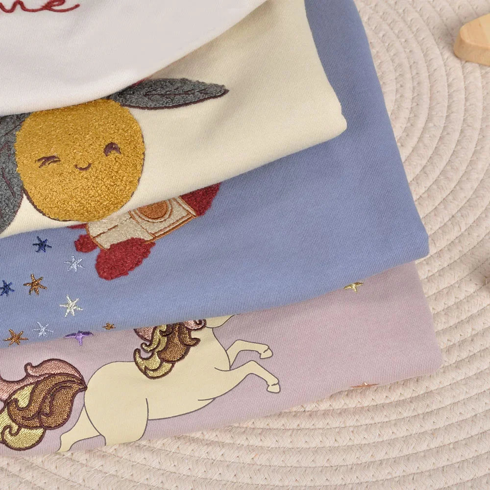 Langarm Sweatshirt für Mädchen – 100% Baumwolle, Bequeme und stylische Pullover für 4-6 Jahre