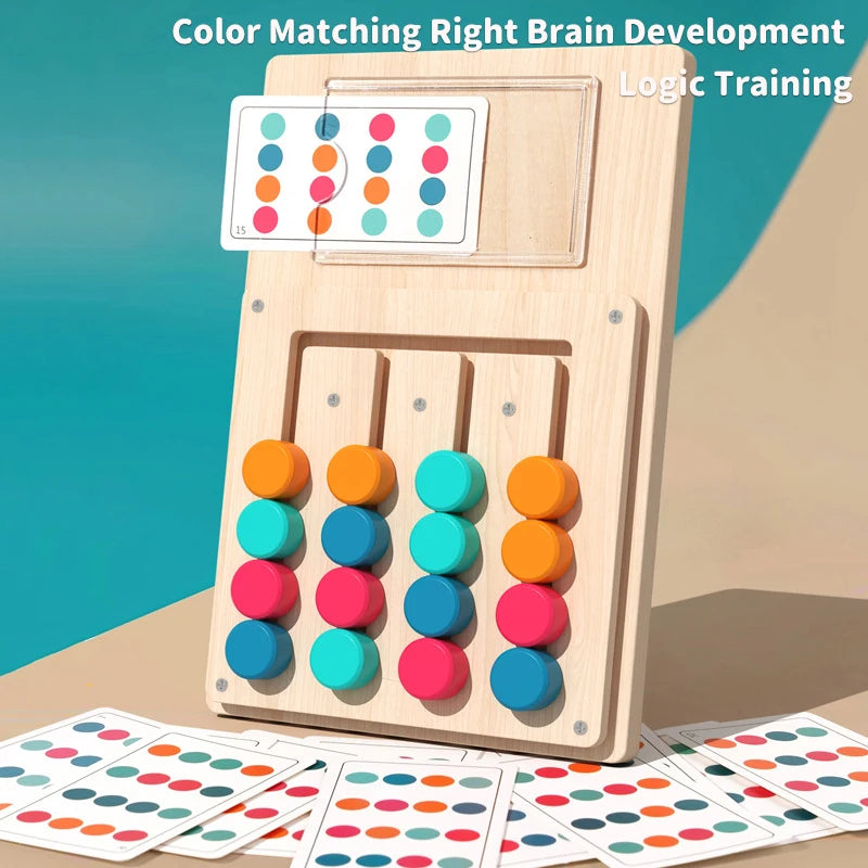 Montessori Holzspielzeug Farb- und Formpuzzle – Logik- und Denktraining, Aktivitätsbrett, Hand-Auge-Koordinationsspielzeug für Kinder