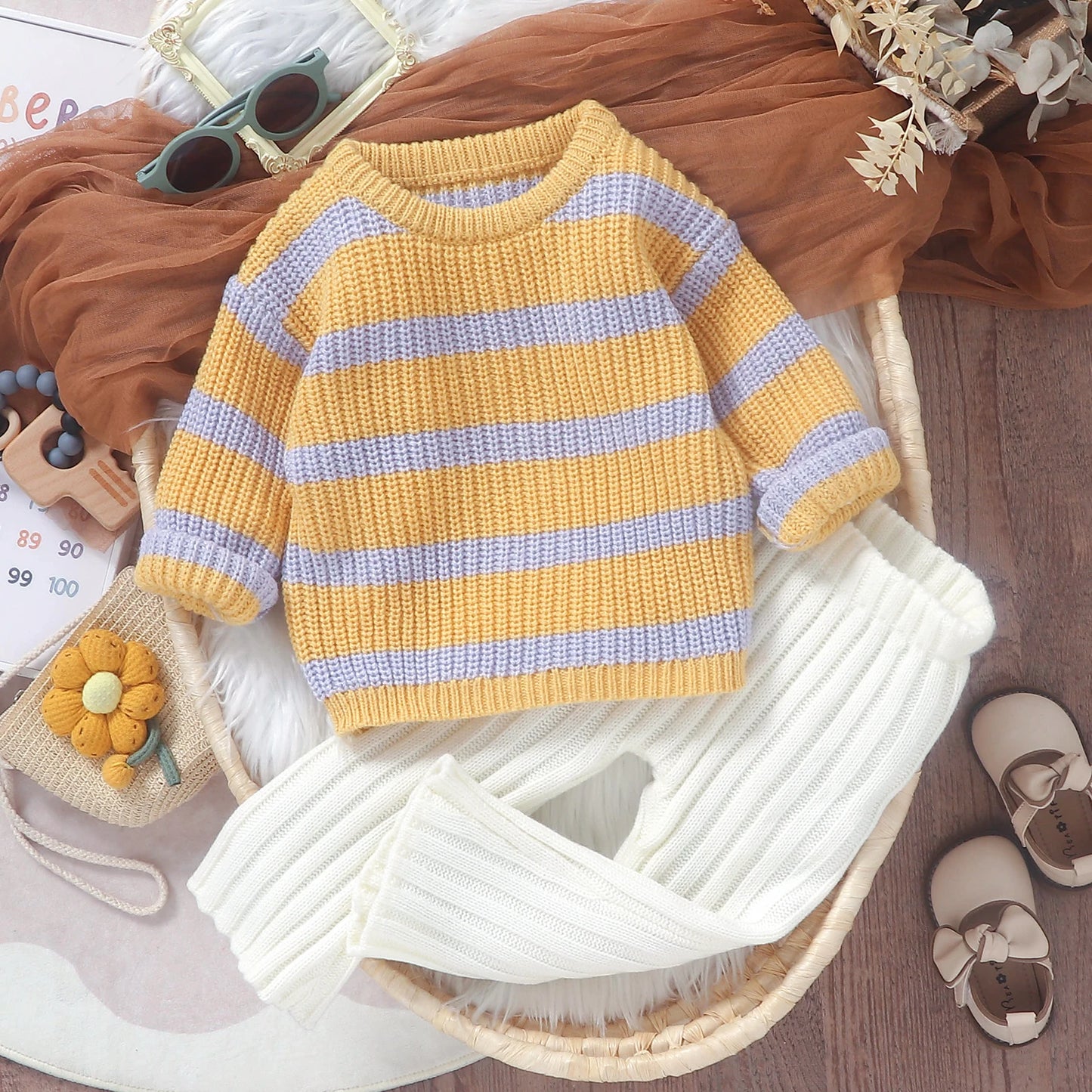 Unisex Langarm-Sweater für Babys – 6 Monate bis 3 Jahre – Bequemer Pullover für Herbst und Winter