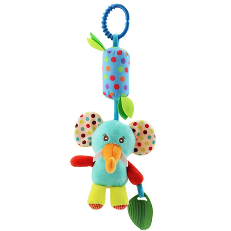 Weiches Plüsch-Rasselspielzeug – Giraffe & Zebra mit Beißring für Babys