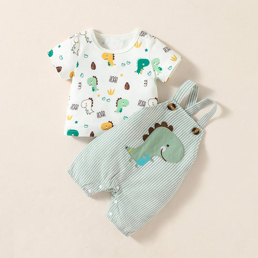 Jungen Baby-Set 0–24 Monate, Kurzarm – Set mit T-Shirt und Latzhose