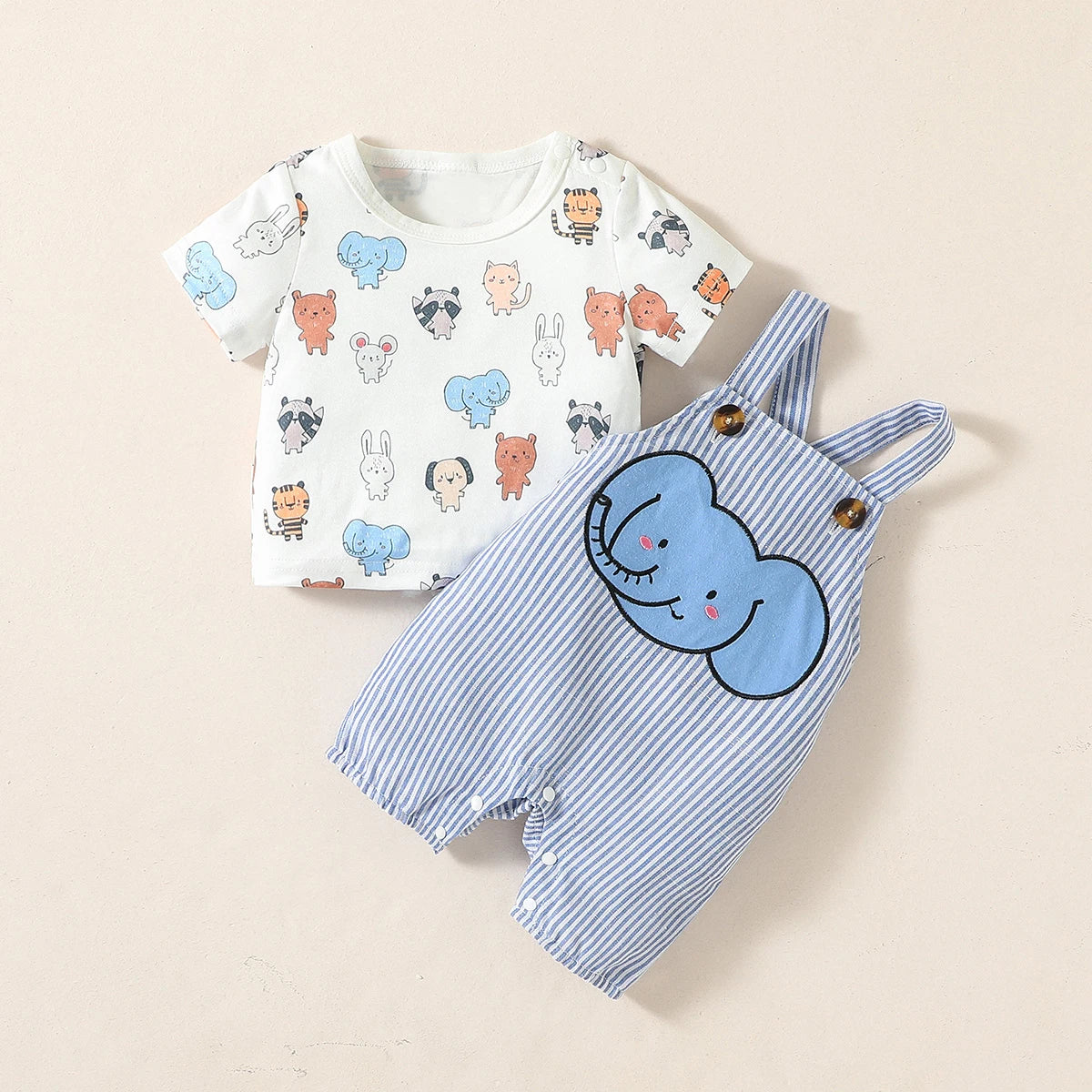 Jungen Baby-Set 0–24 Monate, Kurzarm – Set mit T-Shirt und Latzhose