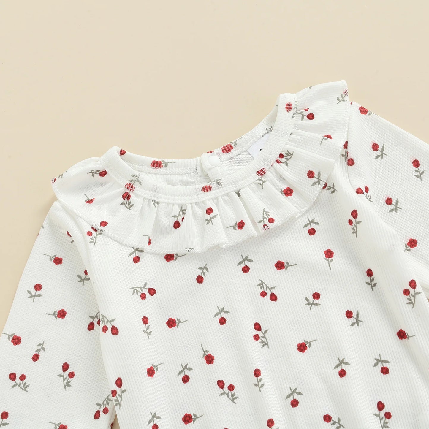 Baby Mädchen 0-18 Monate – Herbst-/Frühjahrsanzug, Langarm Body & Rüschenkleid mit Floral Print – Bequeme Babykleidung für die kühleren Monate